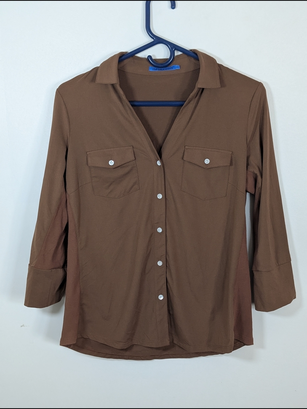 J. McLaughlin Brown Button-Down Shirt